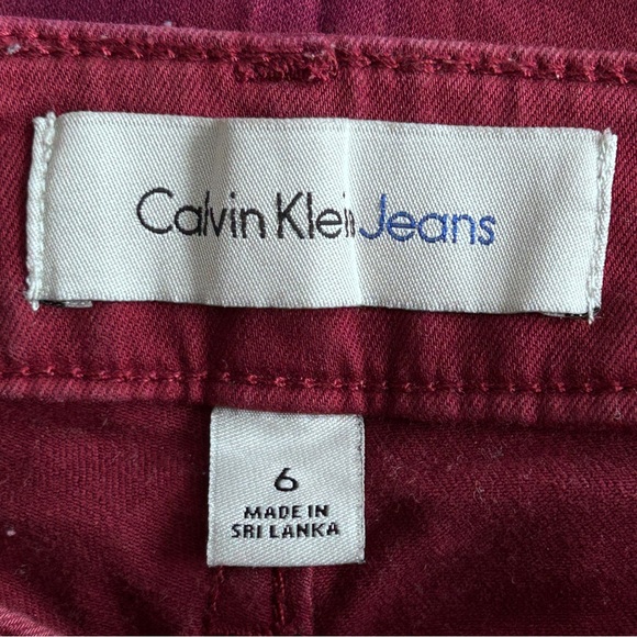 Calvin Klein Ankle Skinny Burgundy Jeans - Picture 7 of 13